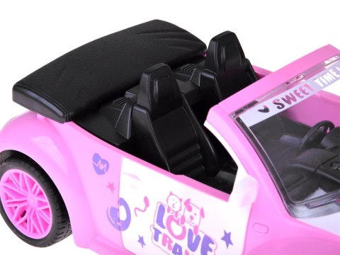 Autko dla lalki Różowy Samochód Cabrio z pilotem dla dziewczynek