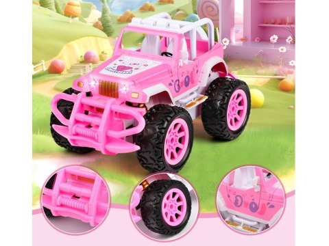 Autko dla lalki Różowy Samochód Terenowy z pilotem dla dziewczynek