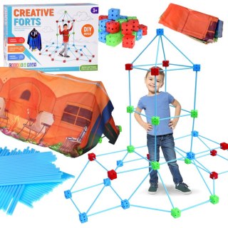 Duży Zestaw SŁOMKI KONSTRUKCYJNE kreatywne klocki do budowania 89el