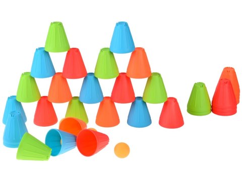 Gra zręcznościowa SZYBKIE KUBKI Trójkątne klocki + piłki 38-ele