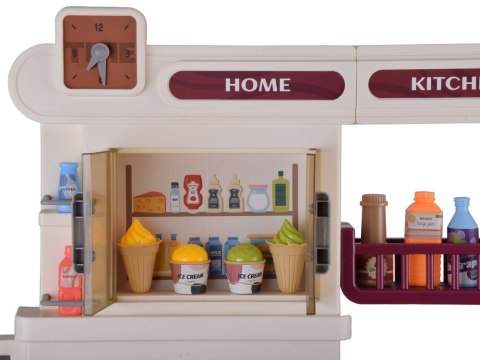 Interaktywna brązowa kuchnia dla dzieci+efekty: światło dźwięk para