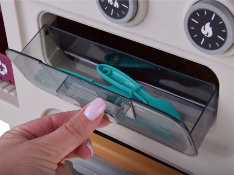 Interaktywna brązowa kuchnia dla dzieci+efekty: światło dźwięk para