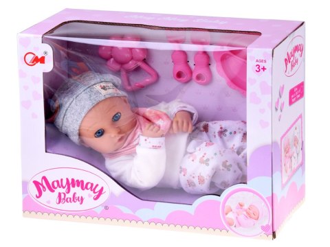 Lalka BOBAS 32cm z ruchomymi oczkami + akcesoria do karmienia