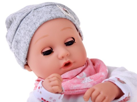 Lalka BOBAS 32cm z ruchomymi oczkami + akcesoria do karmienia