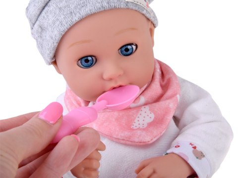 Lalka BOBAS 32cm z ruchomymi oczkami + akcesoria do karmienia
