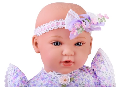 Lalka BOBAS interaktywna 46cm - w liliowej sukience + akcesoria