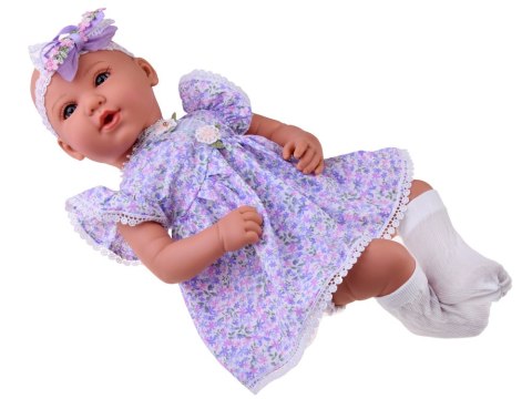 Lalka BOBAS interaktywna 46cm - w liliowej sukience + akcesoria