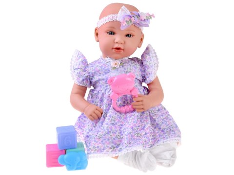 Lalka BOBAS interaktywna 46cm - w liliowej sukience + akcesoria