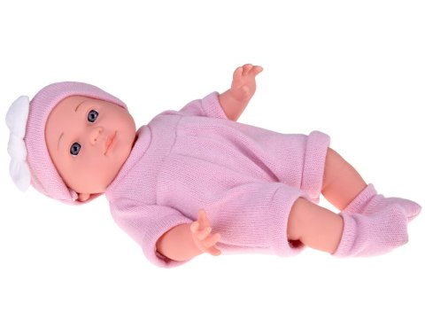 Lalka Bobas z Łóżeczkiem w Różowym Ubranku Niemowlak