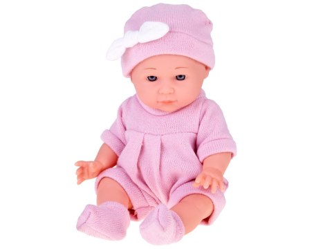 Lalka Bobas z Łóżeczkiem w Różowym Ubranku Niemowlak