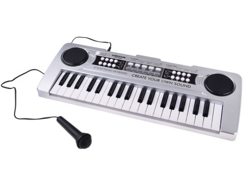 Organy mini KEYBOARD 37-klawiszy + mikrofon SREBRNY