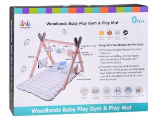 Stojak Drewniany Mata Edukacyjna Gimnastyczna Baby Gym dla Niemowląt