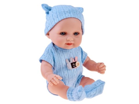 Urocza lalka BOBAS 26 cm - lekka i ruchoma w śpioszkach z czapeczką