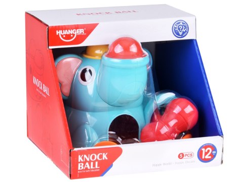 Zabawka edukacyjna Słonik sorter zbijak z młoteczkiem i piłeczkami