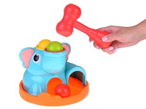 Zabawka edukacyjna Słonik sorter zbijak z młoteczkiem i piłeczkami
