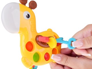 Zabawka sensoryczna GRYZAK 3w1 ŻYRAFA - przesuwanie przeciąganie pop it