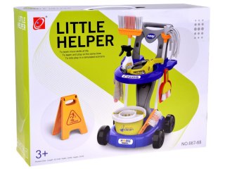 Zestaw sprzątający dla dzieci - wózek z akcesoriami i odkurzacz