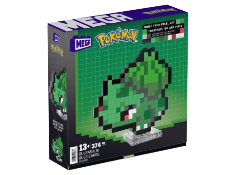 Mattel Klocki MEGA Pokémon Bulbasaur 15cm Pixel Art RETRO 374ele ZA6177