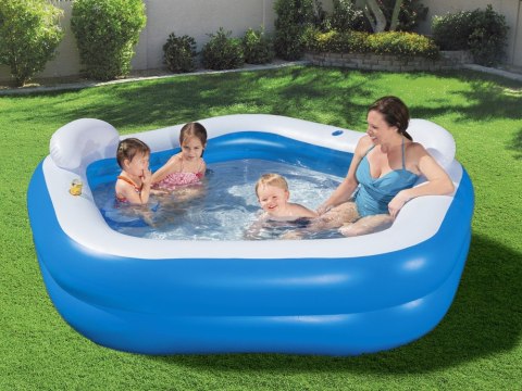 Bestway Dmuchany basen - oparcie i miejsce na napoje 213x206x69cm 54153