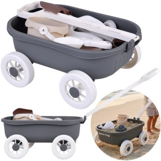 Elegancki zestaw do piasku wózek wiaderko foremki akcesoria 16 ele ZA6143