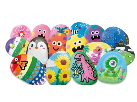 Kamienie do Malowania Zestaw DIY Farby i Ozdoby, Świecą w Ciemności ZA6137 