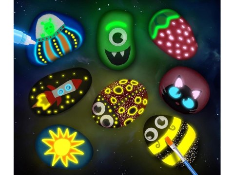 Kamienie do Malowania Zestaw DIY Farby i Ozdoby, Świecą w Ciemności ZA6137 