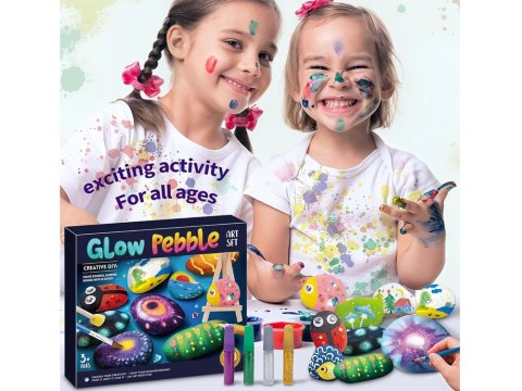 Kamienie do Malowania Zestaw DIY Farby i Ozdoby, Świecą w Ciemności ZA6137 