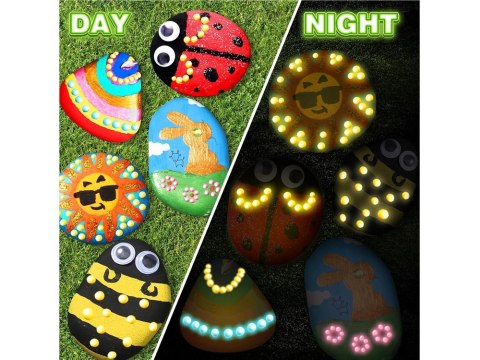 Kamienie do Malowania Zestaw DIY Farby i Ozdoby, Świecą w Ciemności ZA6137 