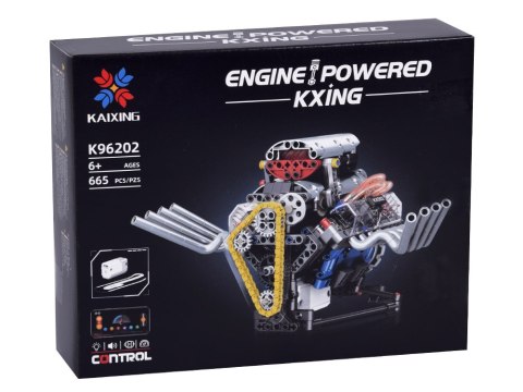 Klocki techniczne Zbuduj SILNIK na akumulator Światło i ruch 665-ele ZA5812