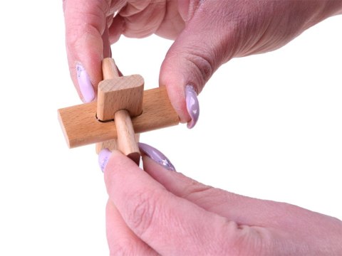 Łamigłówki logiczne metalowe drewniane Układanka puzzle ZA4441