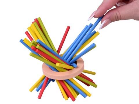 Drewniana edukacyjna Gra Zręcznościowa kolorowe patyczki i kulki ZA6158