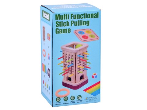 Drewniana edukacyjna Gra Zręcznościowa kolorowe patyczki i kulki ZA6158