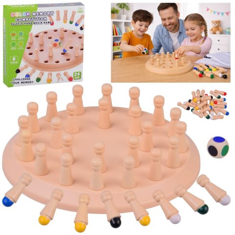 Gra pamięciowa Kolory kostka pionki edukacyjna łamigłówka GR0832