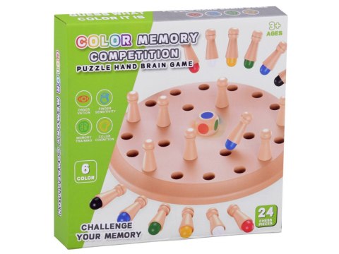 Gra pamięciowa Kolory kostka pionki edukacyjna łamigłówka GR0832
