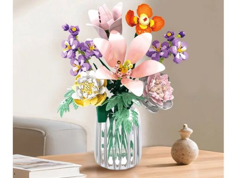 Klocki techniczne KWIATY 9 roślin - bukiet kwiatów polnych 563-ele ZA5896