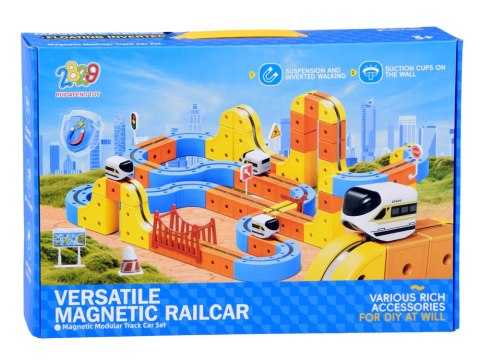 Magnetyczny modułowy tor samochodowy - kreatywna zabawa dla dzieci ZA6147