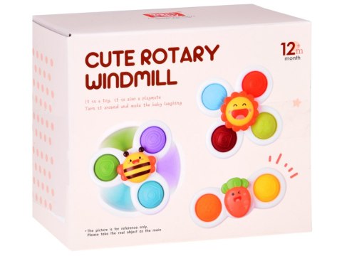 Zabawka Sensoryczna Fidget Spinner z Przyssawką 3 szt ZA5340