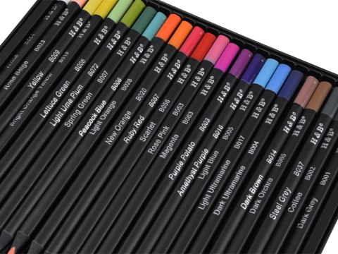 Kredki Ołówkowe Black Edition 24 Kolory 3,3 mm + Metalowe etui AP0124