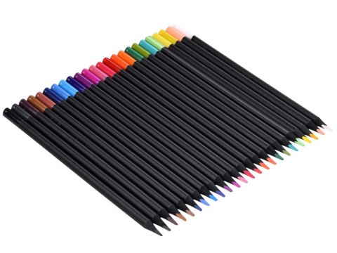 Kredki Ołówkowe Black Edition 24 Kolory 3,3 mm + Metalowe etui AP0124