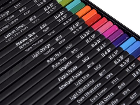 Kredki Ołówkowe Black Edition 24 Kolory 3,3 mm + Metalowe etui AP0124