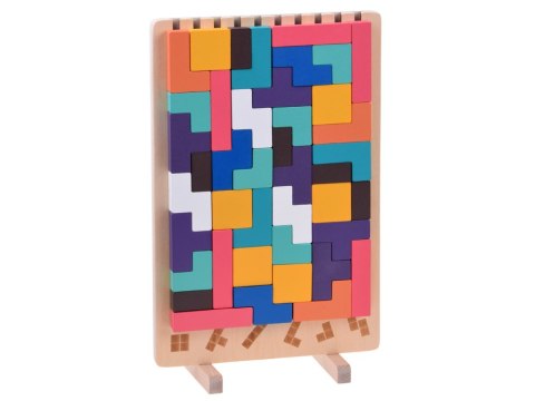 Układanka Drewniana logiczna z kolorowymi klockami - puzzle Tetris ZA6613