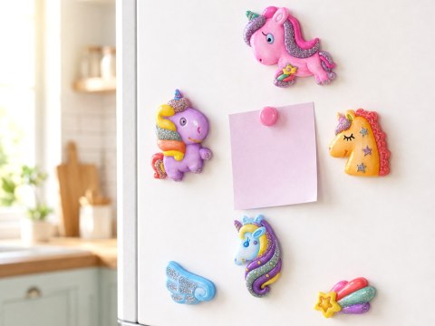 Zestaw do robienia magnesów JEDNOROŻCE brokatowe DIY magnesy ZA6409