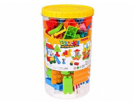 Klocki DUŻE plastikowe 94ele w pojemniku z uchwytem + figurki ZA6429