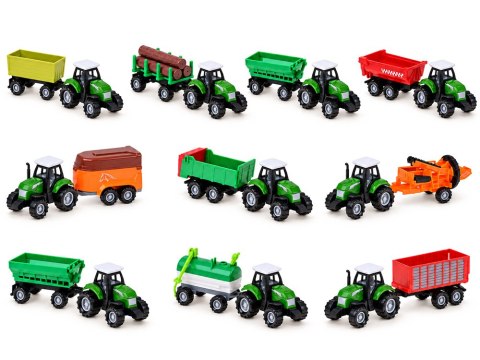 Zestaw pojazdów rolniczych - traktor, kombajn, przyczepy 12ele ZA6419