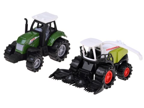 Zestaw pojazdów rolniczych - traktor, kombajn, przyczepy 12ele ZA6419
