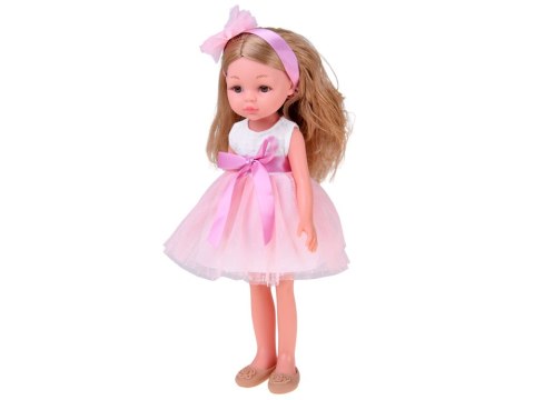 Lalka BALETNICA 35cm z blond włosami w tiulowej, różowej sukience ZA6440