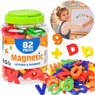 Literki i cyferki magnetyczne na lodówkę - edukacyjne 82ele TA0116