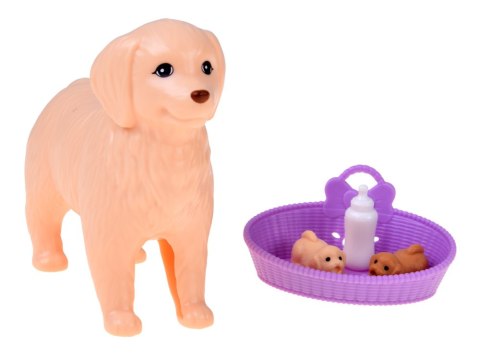Anlily Figurka PIESEK mama w ciąży rodząca szczeniaki x2 i akcesoria ZA6225