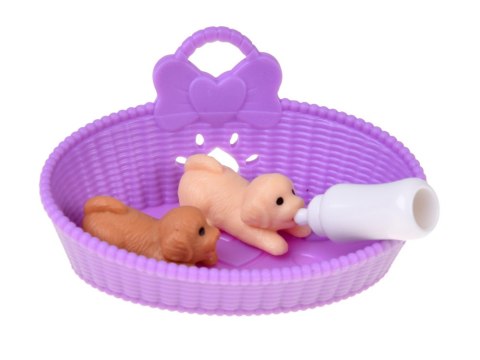 Anlily Figurka PIESEK mama w ciąży rodząca szczeniaki x2 i akcesoria ZA6225