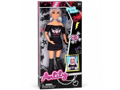Anlily Lalka w stylu punk rock - srebrne włosy i mocna stylizacja ZA6231
